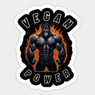 vegan power workout muscle gorilla bodybuilding Sticker